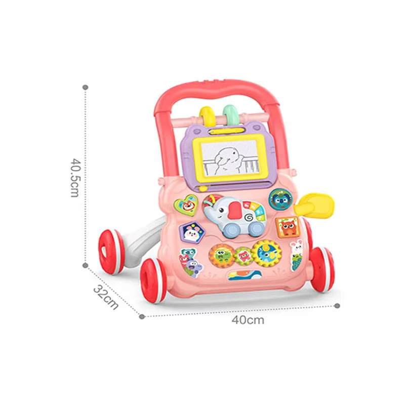 Baby Elephant Music Walkers Early Educational Learning Multiple Function Toys Hand Push Baby Walkers