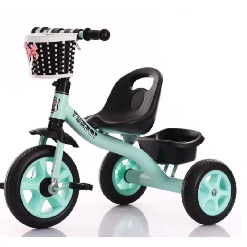Baby Girls' Classic Kids Tricycle with Plastic Woven Basket 3 Wheels Ages 2-6 Customized Color & Size
