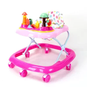 Baby Learning Walker Foldable with Wheels Iron Frame Customizable Color 20KG Load Capacity for 6 Months 3 Years Children