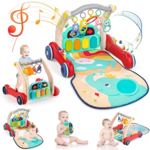 Baby Play Gym Piano Fitness Rack Mat 2 In 1 Activity Gym and Walker for Baby