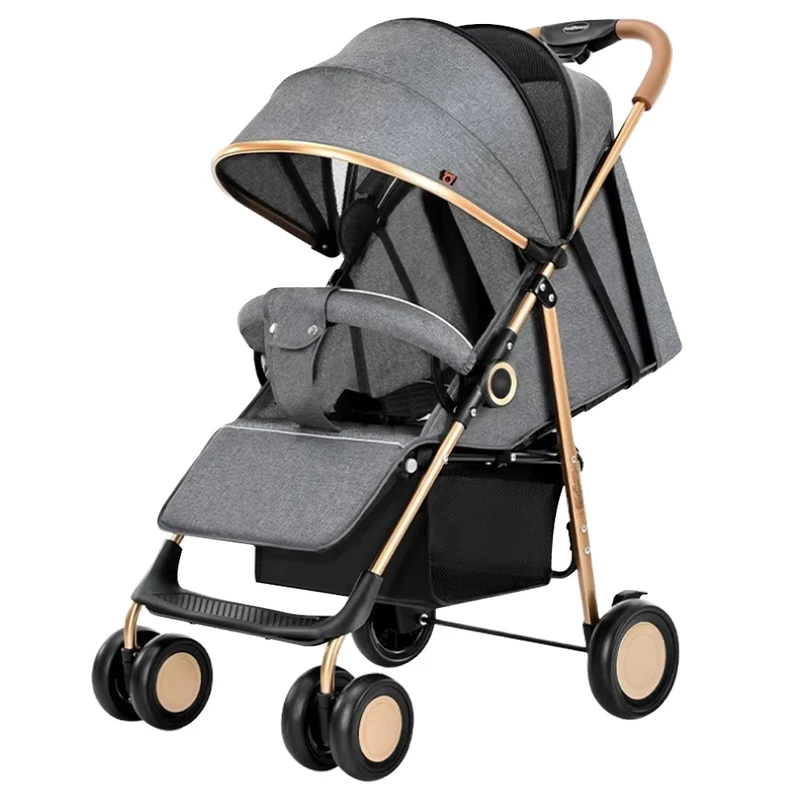 Baby Prams Strollers Lightweight Folding Travel System Buggy Umbrella Stainless Steel Frame 20KG Load Capacity for Newborn