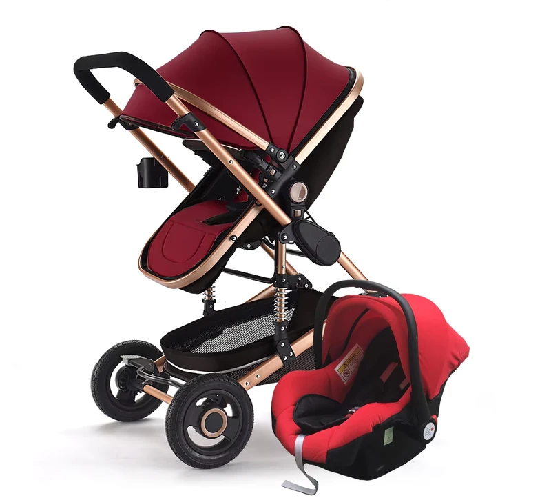 Baby Products Aluminum Alloy 3 in 1 Foldable Baby Carriage Model 3 1 Pink Space Black Business White Travel Systems