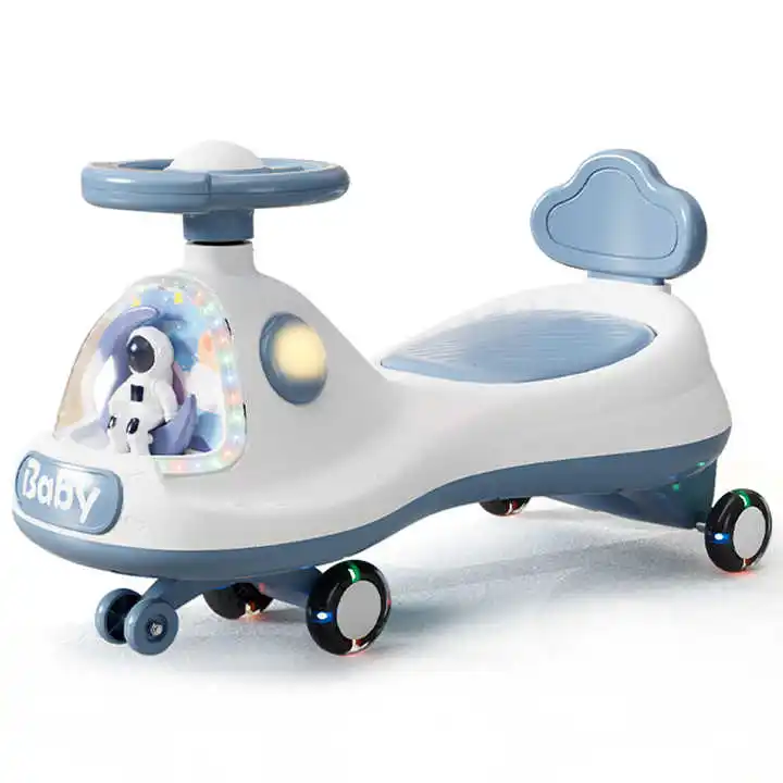 Baby Ride Car Toys with Music and Lights 360 degree Flashing Wheels Children's Swing Car Baby Drive Plastic Swing Car for Sale
