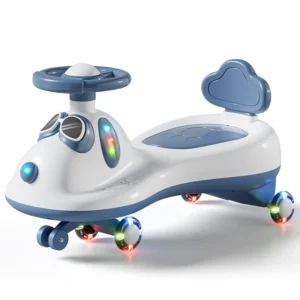 Baby Ride on Car Toy With Music and Light 360 Degree Flashing Wheels Children Wiggle Car Kids Plastic Swing Car