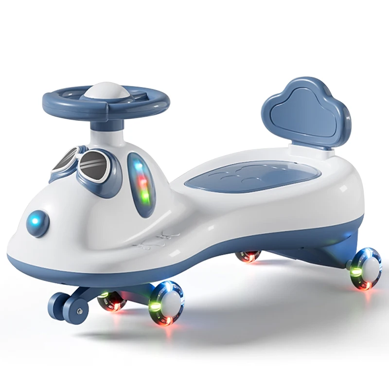 Baby Ride on Car Toy With Music and Light 360 Degree Flashing Wheels Children Wiggle Car Kids Plastic Swing Car