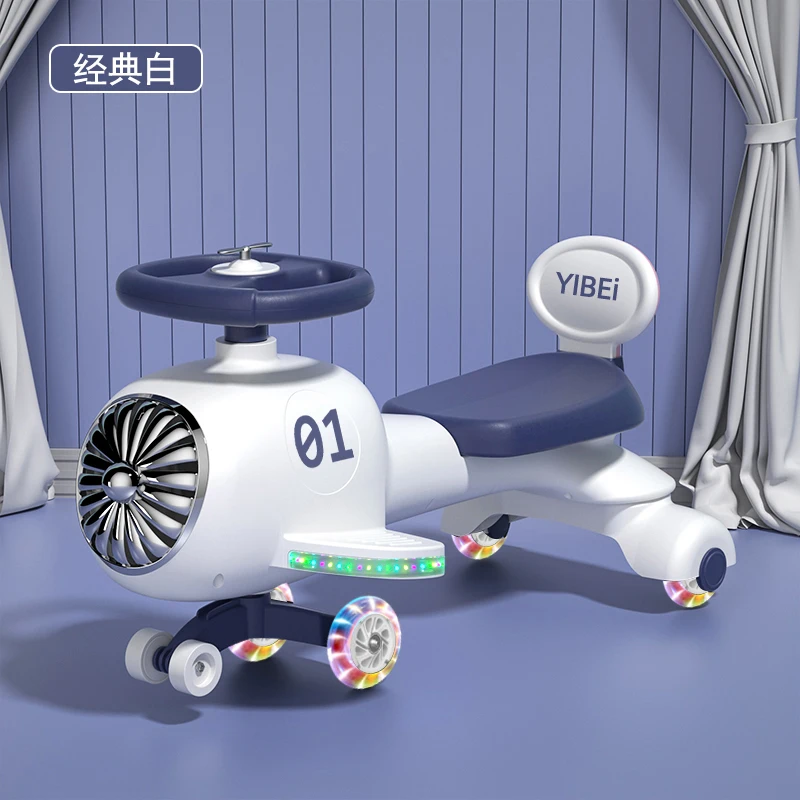Baby Ride on Car Toy With Music and Light 360 Degree Flashing Wheels Children Wiggle Car Kids Plastic Swing Car
