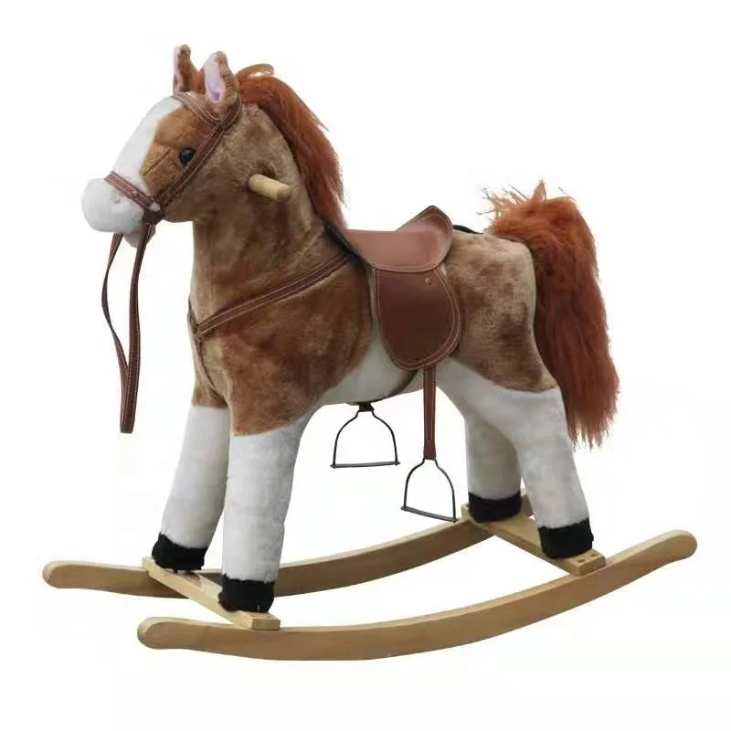 Baby Rocking Riding Horse Children Baby Kids Wooden Toddler Rocking Animal Rocking Horse Toy