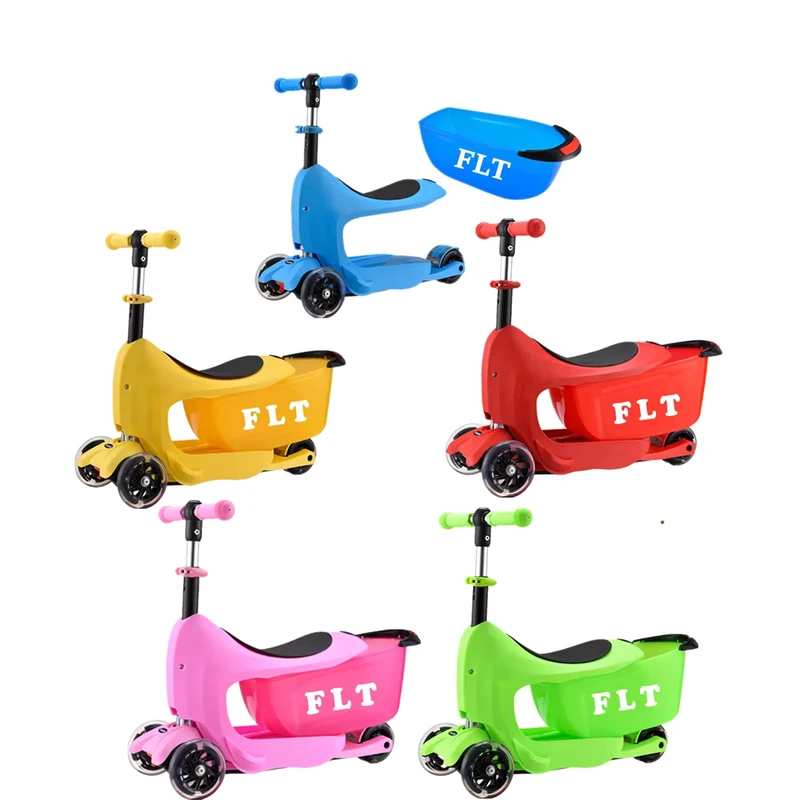 Baby Scooter Kids Pedal Scooter with Removable Suitcase and Led Light