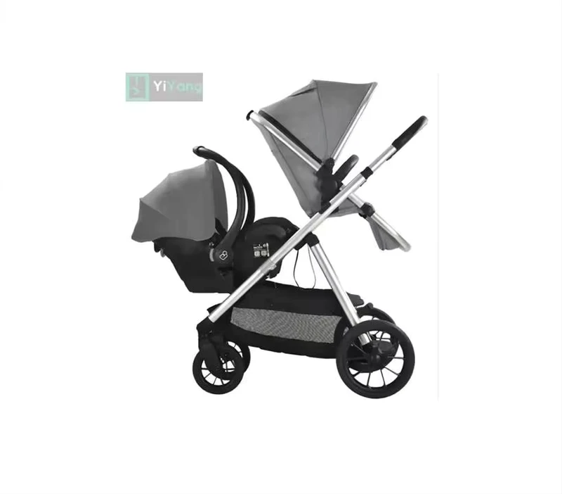 Baby Stroller 3 in 1 Pram Light Weight Poussette Twins Double Stroller for Infant and Toddler and Baby