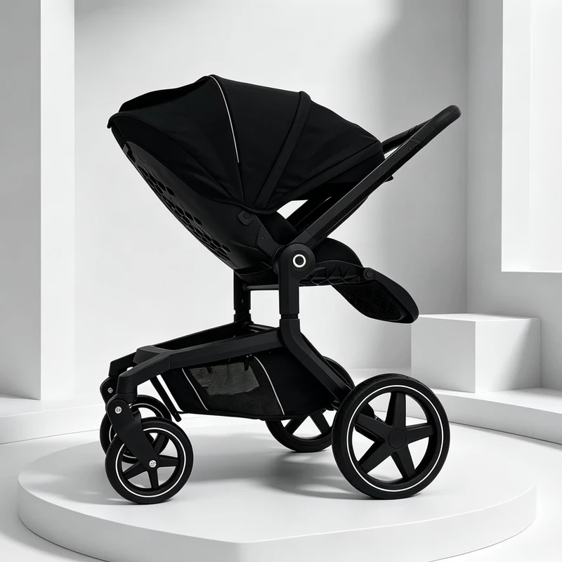 Baby Stroller 3 in 1 Travel System Complete Set with Plastic Frame Foldable for Newborn to Toddler
