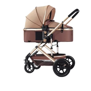 Baby Stroller Can Sit and Lie High Landscape Three in one Basket Two way Folding Shock Absorption Metal