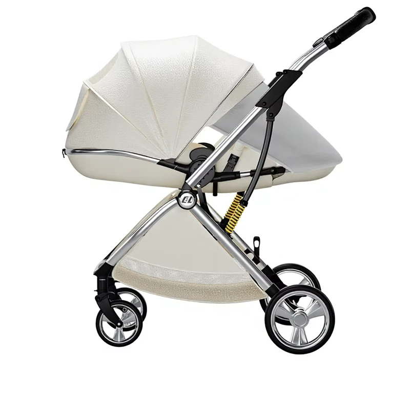 Baby Stroller Foldable High View Design Reversible for Newborns Shock Absorbing Lightweight Four Wheel Model Alu