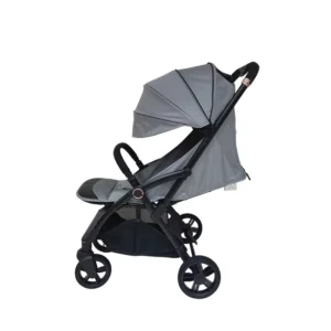 Baby Stroller High Vision No Bending Legs Black and Gray