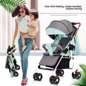 Baby Stroller Lightweight Foldable Metal One Click Folding for 0 6 Months Infants Four Wheel Pushcart Delivery Available