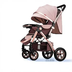 Baby Stroller Lightweight Folding Metal Four wheel 15kg Load Capacity High Landscape Sitting Lying Shock absorbing Newborn Large