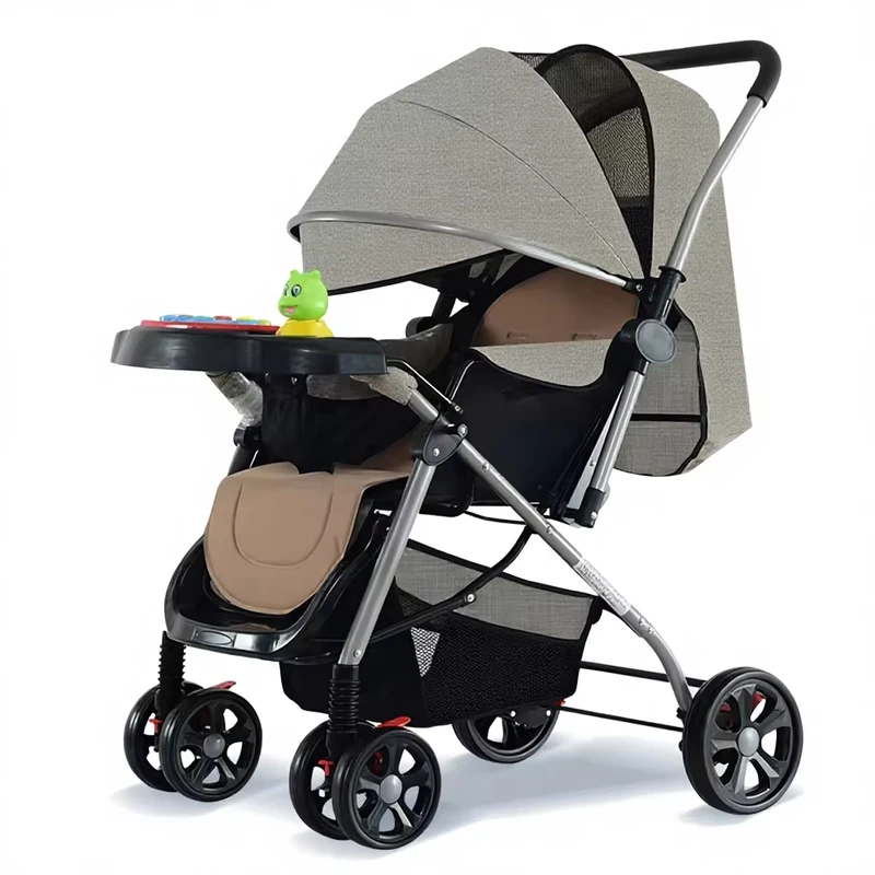 Baby Stroller Metal Two-Way Sit-Lie Ultra-Light Portable Folding 0-3 Years Old Four-Wheel Umbrella Stroller