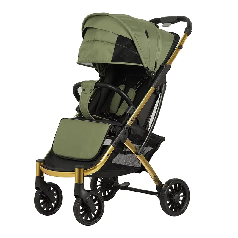 Baby Stroller One-touch Folding One-foot Double Brake Front Wheel 360 Rotation Aluminum Alloy Frame 20KG Load