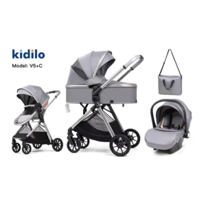 Baby Stroller Reclining Two Way High Visibility 3 in 1 Multifunctional Foldable Lightweight EN 1888 Certified Stroller