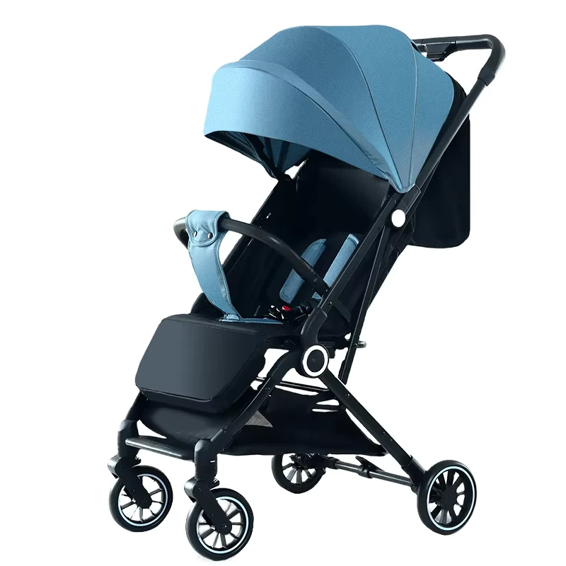 Baby Stroller Stainless Steel Frame Metal Lightweight Folding Four wheel Shock Absorbing Trolley One button Receipt Model X5