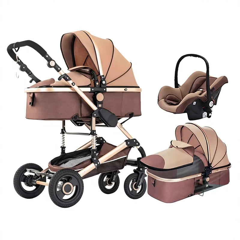 Baby Stroller Two Way High Landscape Sitting and Lying Light Folding Shock Absorbing Aluminum Alloy 0 6 Months Newborn