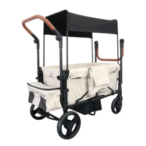 Baby Stroller Wagon for 2 Kids Collapsible Folding Outdoor Utility Wagon with Removable Canopy