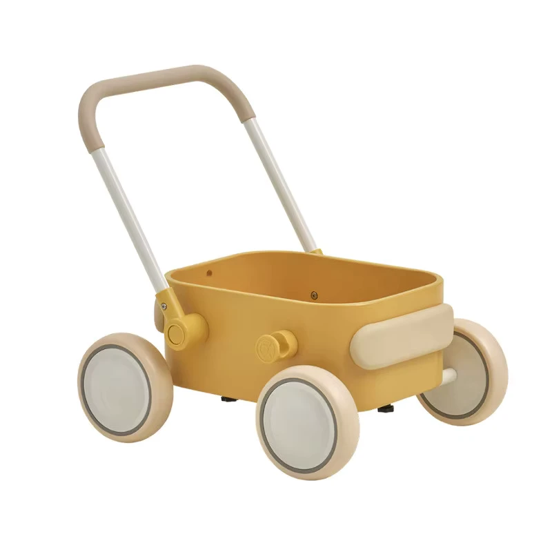 Baby Stroller Wooden Anti rollover Children's Walker Children's Toy Hand Push Scooter Baby's First Birthday Gift