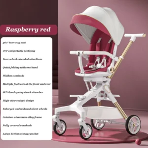 Baby Stroller with Aluminum Alloy Frame Foldable Design Custom Logo Multiple Colors for Babies 0 3 Years