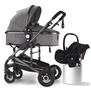 Baby Stroller with Basket Foldable in Both Directions 4 Wheel Design Portable & Push Friendly for 0 3 Years Old