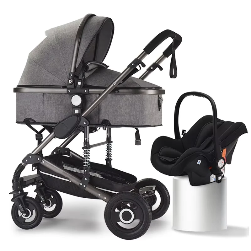 Baby Stroller with Basket Foldable in Both Directions 4 Wheel Design Portable & Push Friendly for 0 3 Years Old