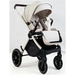 Baby Stroller with Reversible Seat One-Hand Fold 5-Point Harness Lightweight Adjustable Handle Canopy PU Wheels BD107