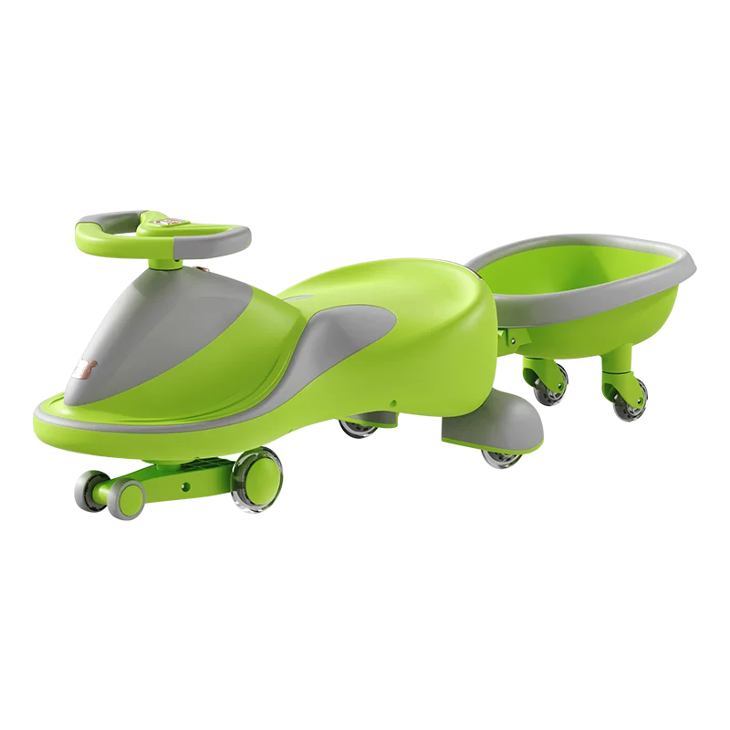 Baby Swing Car Toddlers 360° Spin Lights & Music Outdoor Wiggly Ride-On with Back Seat Boys Girls Gift