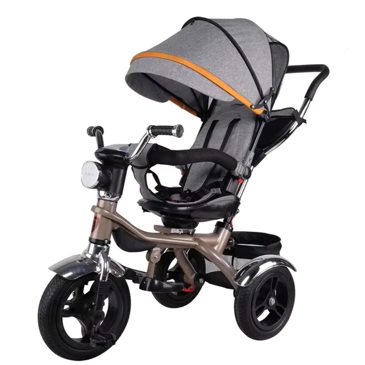 Baby Tricycle 4 in 1 Children Trike Bike for Kids 360 Rotation Baby 4 in 1 Stroller Tricycle With LED Light