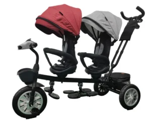 Baby Tricycle 4 in 1 Ride on Car with CE Approve, Ride on Twin Baby Stroller Tricycle, 3 Wheels Push Tricycles