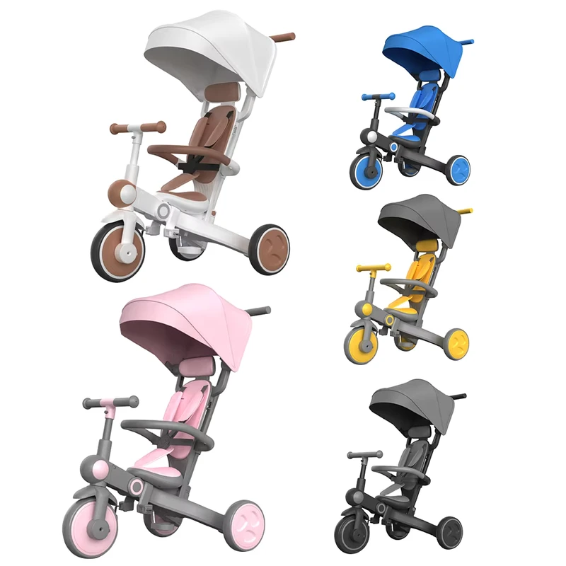 Baby Tricycle 7 in 1 Folding Baby Toy Rickshaw Tricycle With Pedals Push Handle Foldable Tricycle Baby 7 in 1 3 Wheel