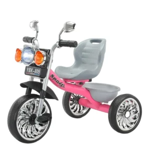 Baby Tricycle Manned Back Seat Kids Toddlers Tricycle Bike Children’s Musical Lights Tricycle
