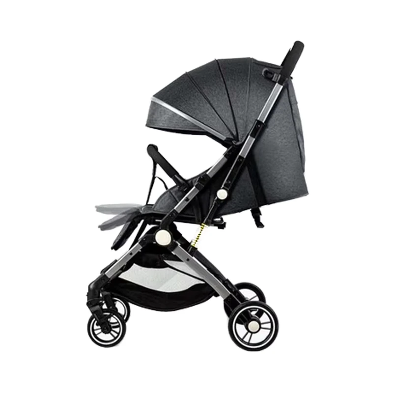 Baby Troller One Hand Folding Aluminum Alloy Frame Adjustable Backrest for Sitting Lying Full Canopy Sunshade Fabric 20KG Load