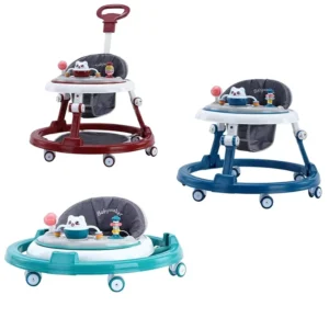 Baby Walker Anti O Leg Anti Rollover Four Wheel Foldable Plastic Walking Aid Toy for Boys Girls 0 3 Years Old 20KG Load Capacity
