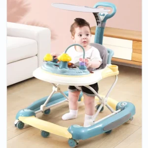 Baby Walker Can Sit and Push U Shaped Anti Tip Multifunctional with Dining Tray