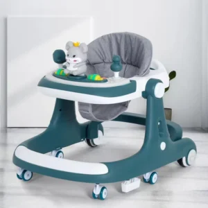 Baby Walker Height Adjustable Silent Wheeled Anti Rollover Foldable Suitable for Girls Boys 6 18 Months