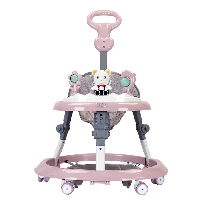 Baby Walker Learning Tool 6 18 Months Sit on Multi functional Anti rollover Large Chassis Foldable Plastic Frame