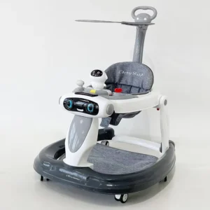 Baby Walker Multifunction with Push bar and Canopy Educational Interactive Baby Push Walker Toys Kids Bounce Baby Jumper Chair