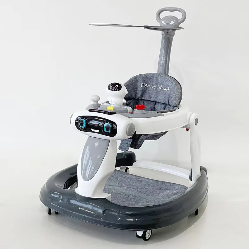 Baby Walker Multifunction with Push bar and Canopy Educational Interactive Baby Push Walker Toys Kids Bounce Baby Jumper Chair