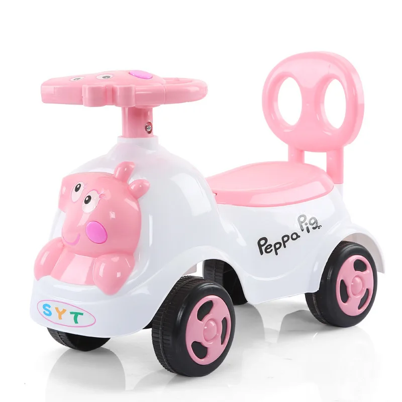 Baby Walker Push Car Plastic Four Wheels Kids Slide Electric Ride on Swing Car Toys With Lights and Music