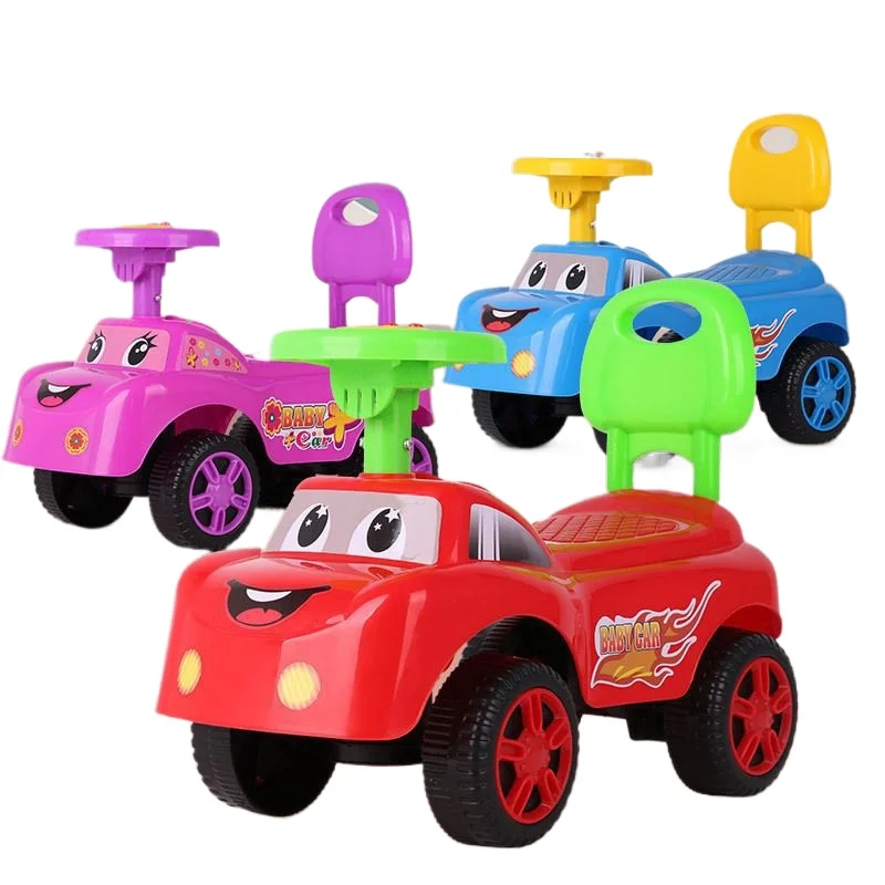 Baby Walker Push Car Price Plastic Four Wheels Kids Slide Electric Ride on Swing Car Toys With Lights and Music