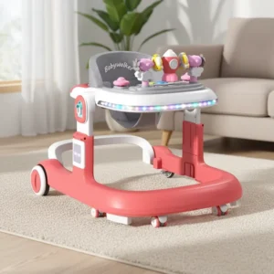 Baby Walker for Unisex Anti Tip Design Suitable for 6-18 Months Old Convertible for Sitting Pushing Portable Kids Stroller