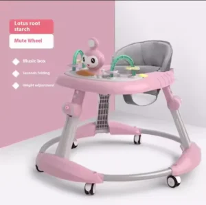 Baby Walker with Music Collapsible Anti rollover Design Can Be Used As a Dinner Plate