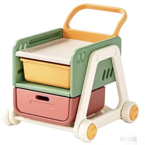 Baby Walker with Pretend Kitchen Montessori Sensory Activity Center Push Walker Toy for 6 Months-3 Years 15kg Load Capacity