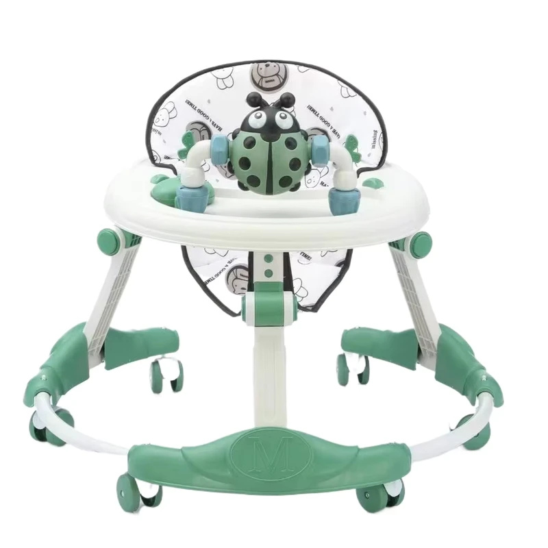 Baby Walker with Wheels and Seat Learning to Walk Baby Walkers 6-18 Months Heights Adjustable Folding Walker with Tray