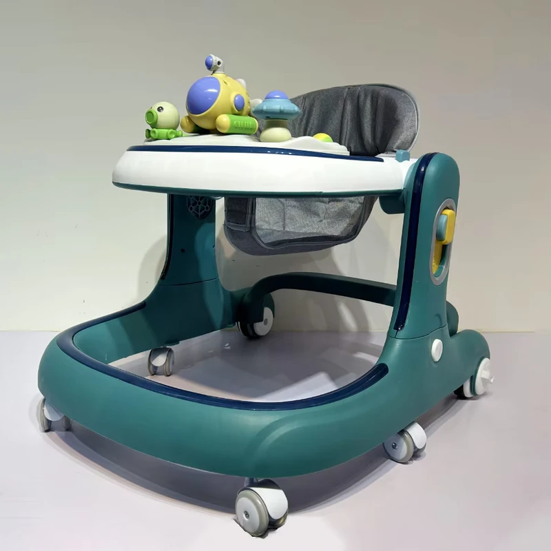 Baby Walker with Wheels and Seat Music Sit-to-Stand Learning Walk Foldable