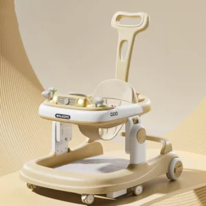 Baby Walkers Height Adjustable Silent Wheeled Walker Anti Rollover Foldable Baby Walker for Girls Boys 6 18 Months